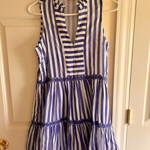 Striped Blue and White Oliphant Dress. XS